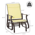 Outdoor Swing Glider Chair, Patio Mesh Rocking Chair With Steel Frame For Backyard, Garden And Porch, Beige Beige Steel