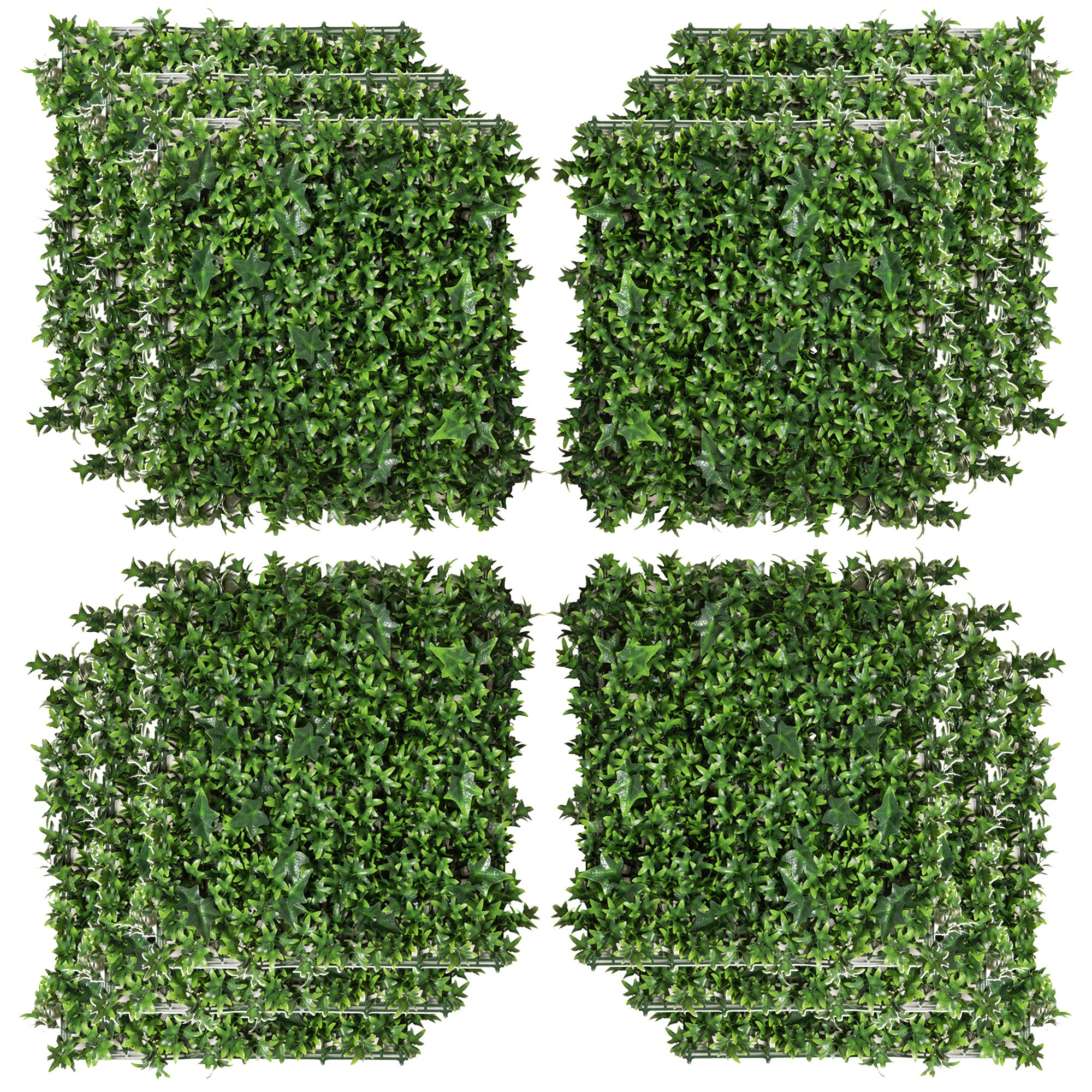Artificial Grass Wall Panel Backdrop, 12 20" X 20" Boxwood Uv Protection Privacy Coverage Panels For Indoor & Outdoor Decor, Wall & Fence Covering, Sweet Potato, Green Green Polyethylene