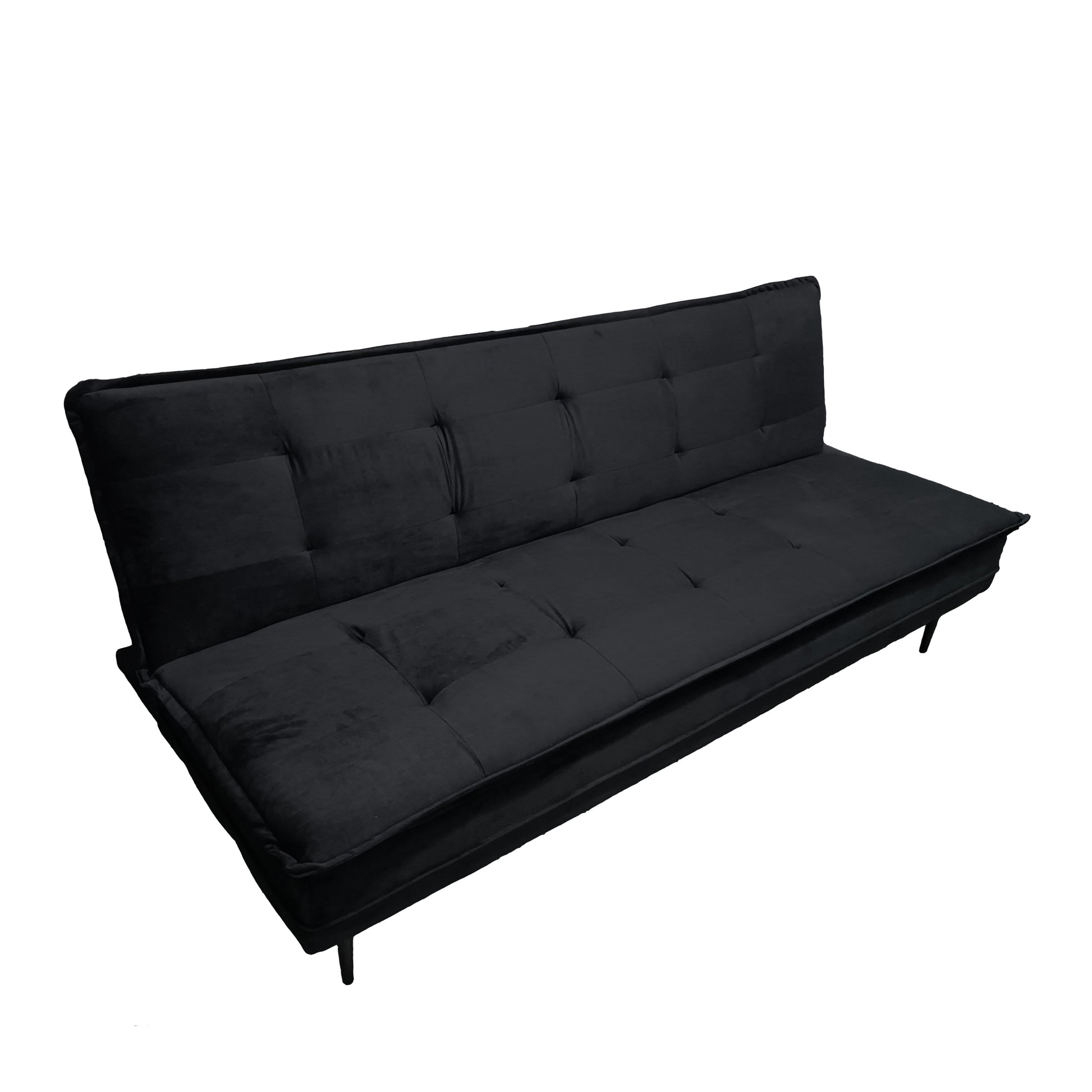 Gyuri 76'' Upholstered Sofa Black Velvet