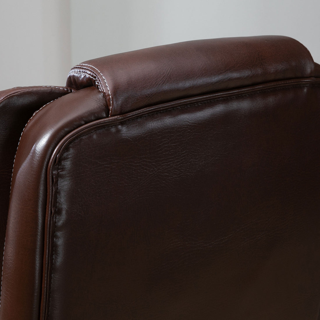 High Back Massage Office Chair With 6 Point Vibration, 5 Modes, Executive Chair, Pu Leather Swivel Chair With Reclining Back, And Retractable Footrest, Brown Brown Pu Leather