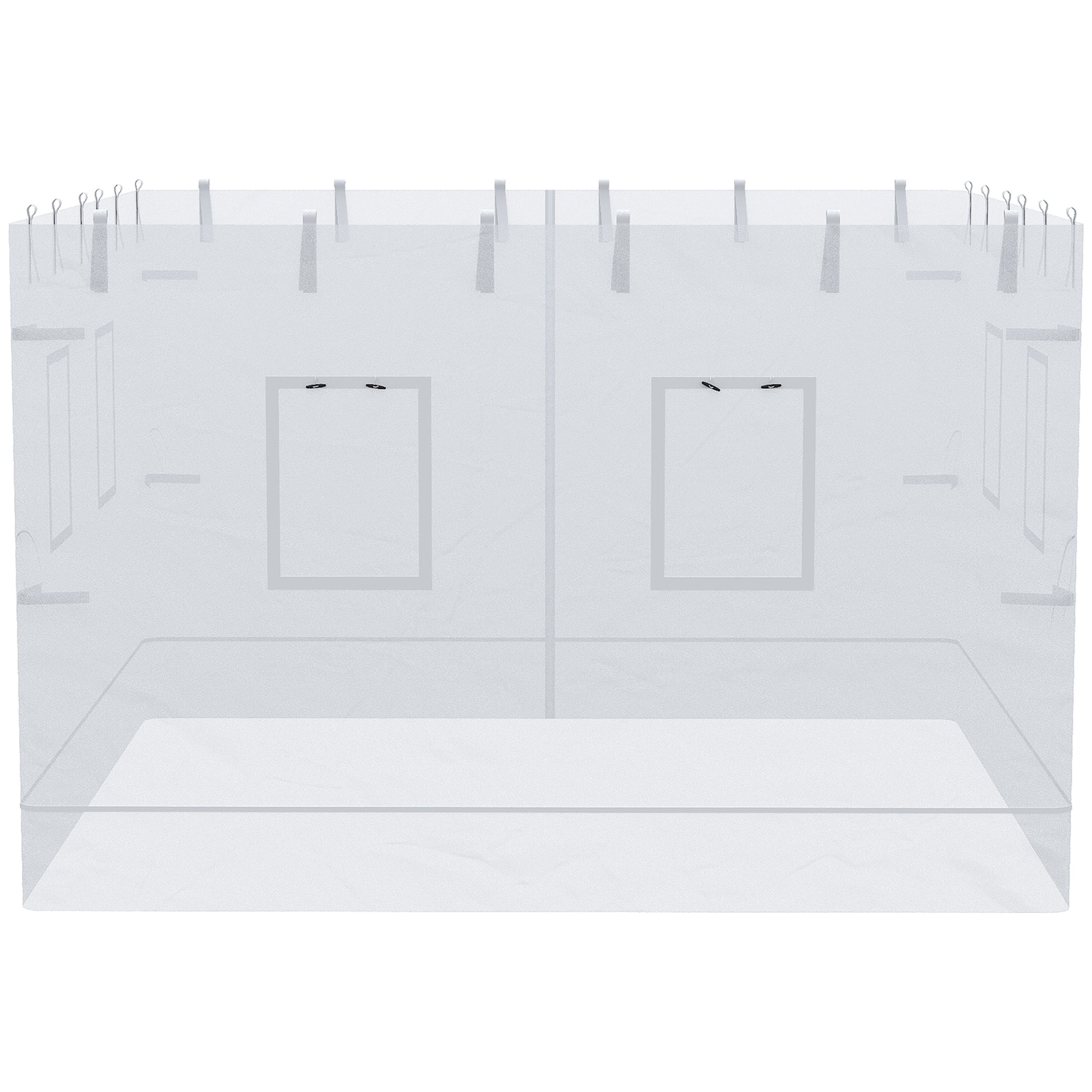 Pop Up Canopy Walls, Universal Replacement Netting, Set Of 4 Mesh Screen Sidewalls, Patio Netting With 6 Service Windows And 1 Door For 10' X 10' Canopy Tent, White White Nylon