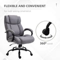 High Back Big And Tall Executive Office Chair 484Lbs With Wide Seat, Computer Desk Chair With Linen Fabric, Adjustable Height, Swivel Wheels, Light Grey Light Grey Polyester