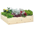 Wooden Raised Garden Bed Kit, Elevated Planter Box With Bed Liner For Backyard, Patio To Grow Vegetables, Herbs, And Flowers, 4' X 4' X 12