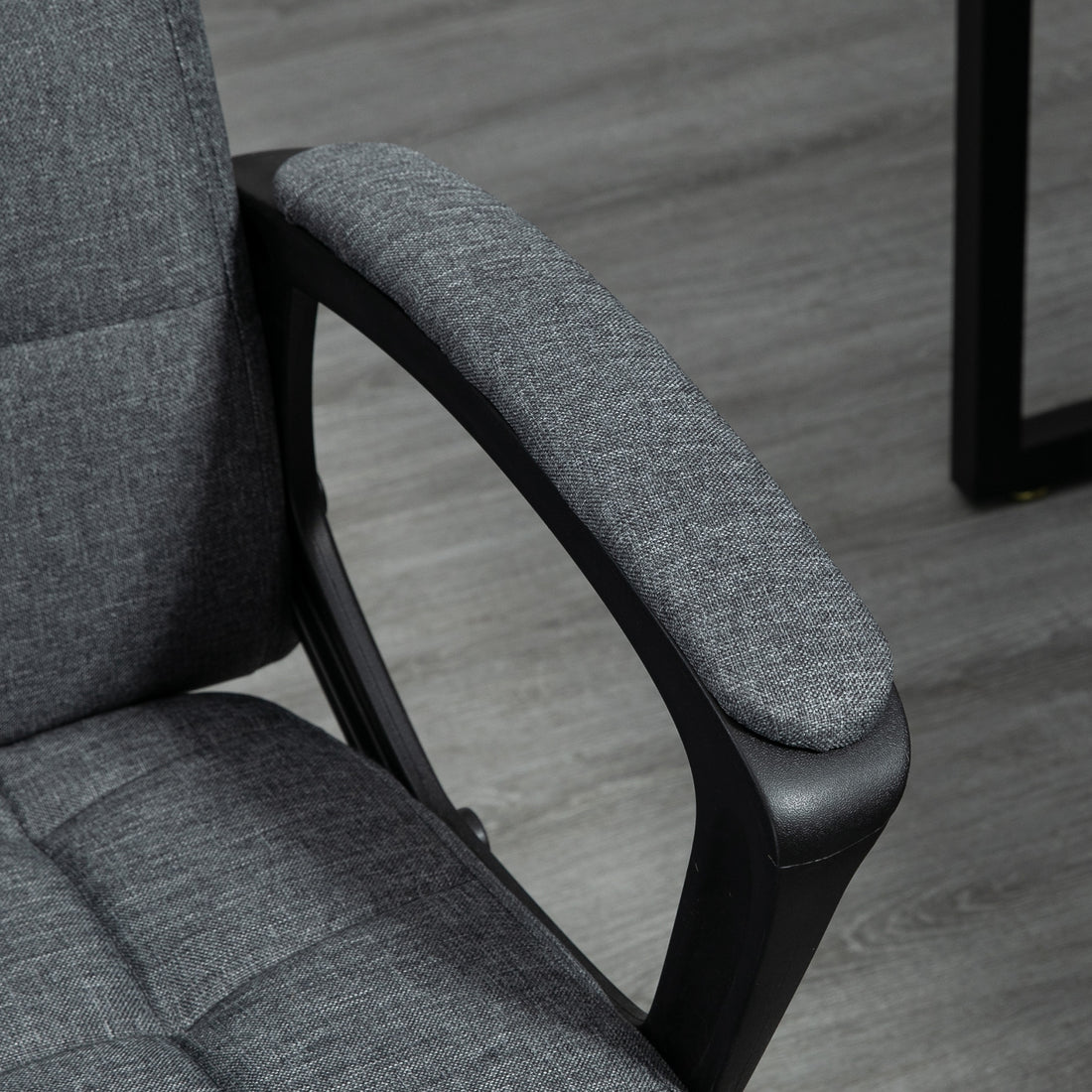 Fabric Office Chair, Computer Desk Chair, Swivel Task Chair With Arms, Adjustable Height, Swivel Wheels, Mid Back, Charcoal Gray Charcoal Grey Linen