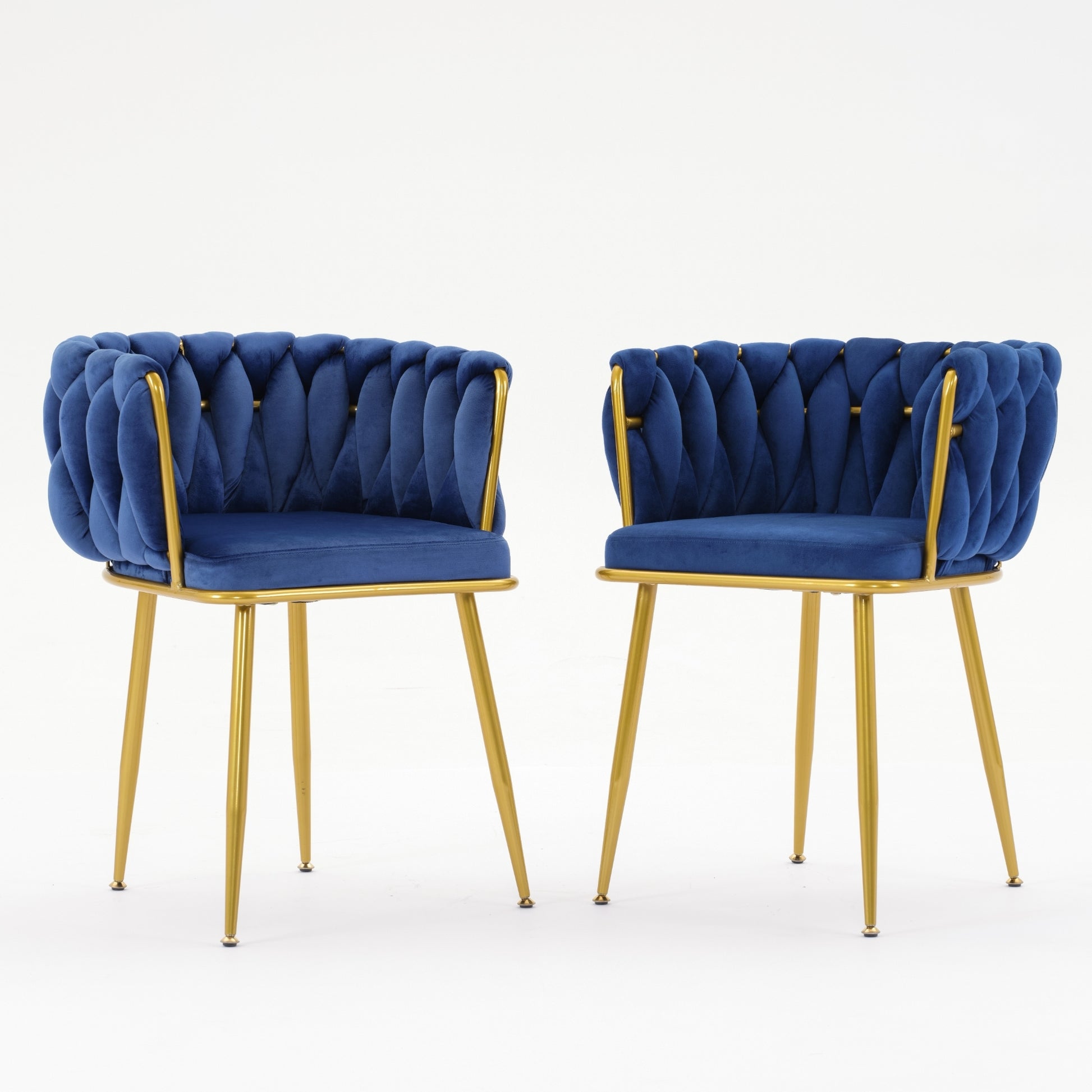 Living Room Chairs,Velvet Makeup Vanity Chair With Back Arm Modern Bedroom Accent Chair Elegant Comfy Single Upholstered Chair With Gold Metal Legs Blue,2 Set Blue Foam Velvet
