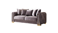 Impreza 2Pc Modern Living Room Set In Silver Silver Velvet Wood Primary Living Space Modern Upholstered Wood 5 Seat