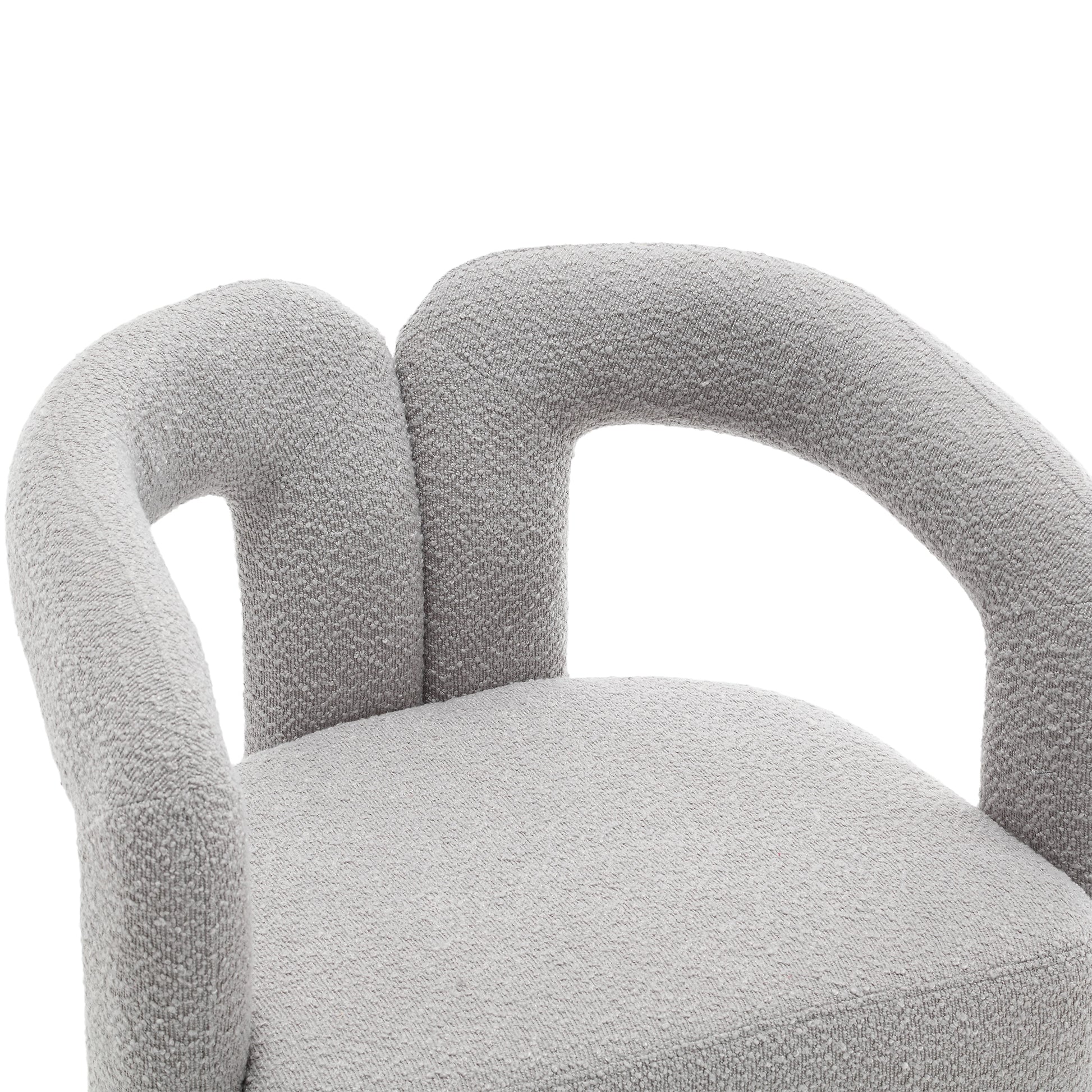 Coolmore 360 Degree Swivel Cuddle Barrel Accent Chairs, Round Armchairs With Wide Upholstered, Fluffy Fabric Chair For Living Room, Bedroom, Office, Waiting Rooms Light Gray Boucle Light Gray Foam Boucle