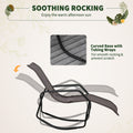 Rocking Sun Lounger, Chaise Lounge Rocker For Sunbathing, Sun Tanning, Foldable, Portable Outdoor Patio Chair, Brown Brown Steel