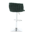 Coolmore Vintage Bar Stools With Back And Footrest Counter Height Dining Chairs 2Pc Set Emerald Boucle