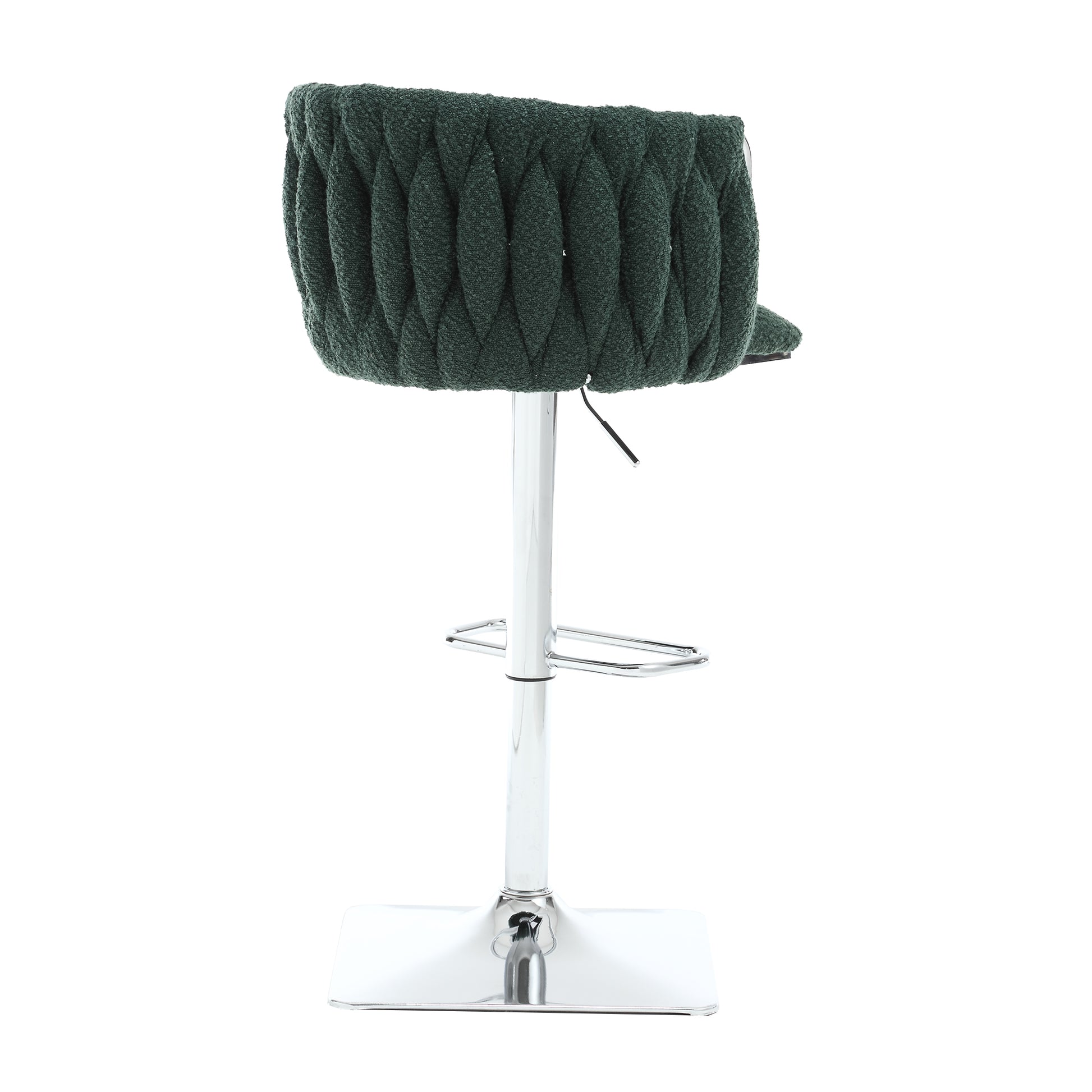 Coolmore Vintage Bar Stools With Back And Footrest Counter Height Dining Chairs 2Pc Set Emerald Boucle