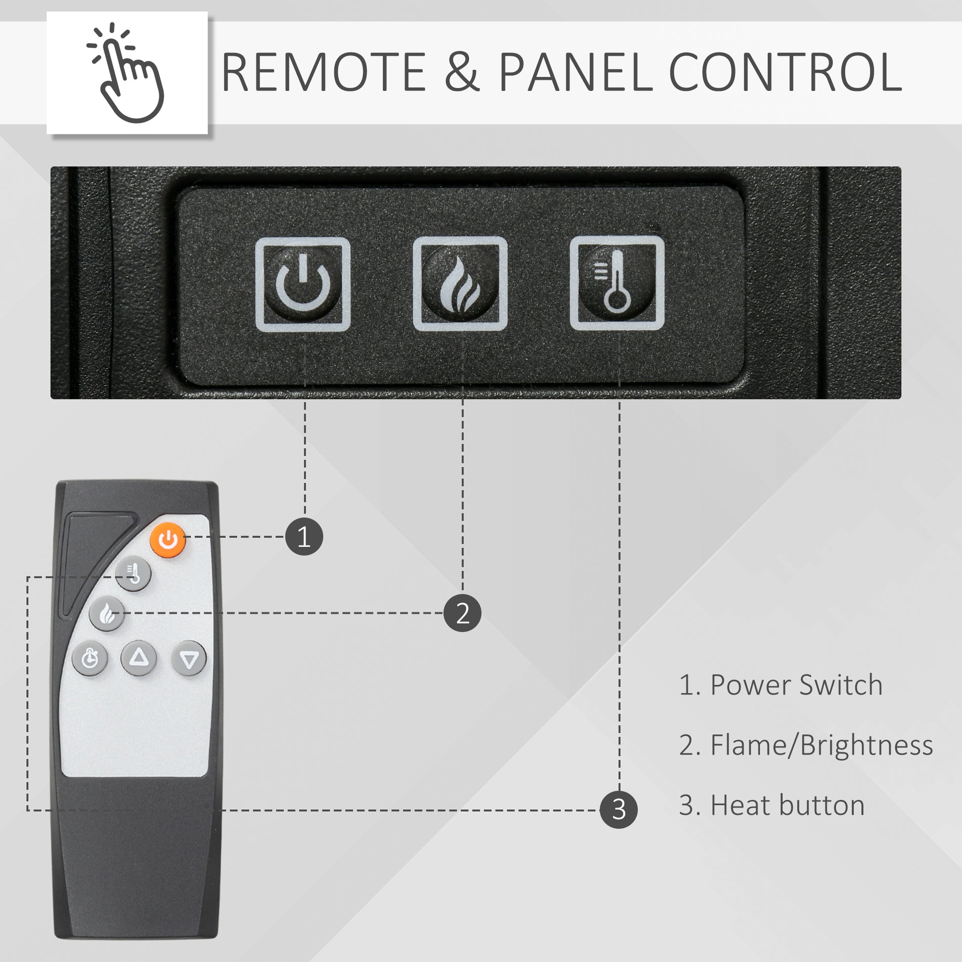 32" Electric Fireplace With Mantel, Freestanding Heater With Led Log Flame, Overheat Protection And Remote Control, 1400W, White White Steel