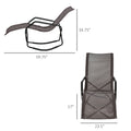 Rocking Sun Lounger, Chaise Lounge Rocker For Sunbathing, Sun Tanning, Foldable, Portable Outdoor Patio Chair, Brown Brown Steel