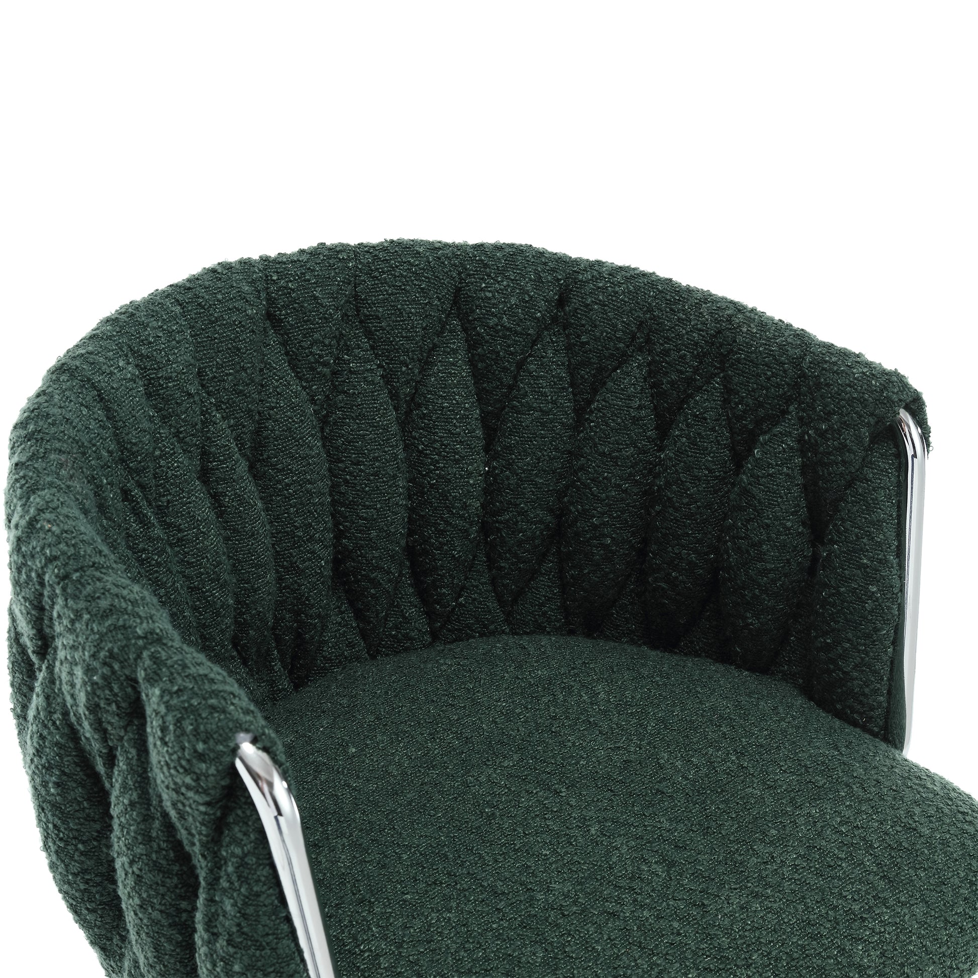 Coolmore Vintage Bar Stools With Back And Footrest Counter Height Dining Chairs 2Pc Set Emerald Boucle