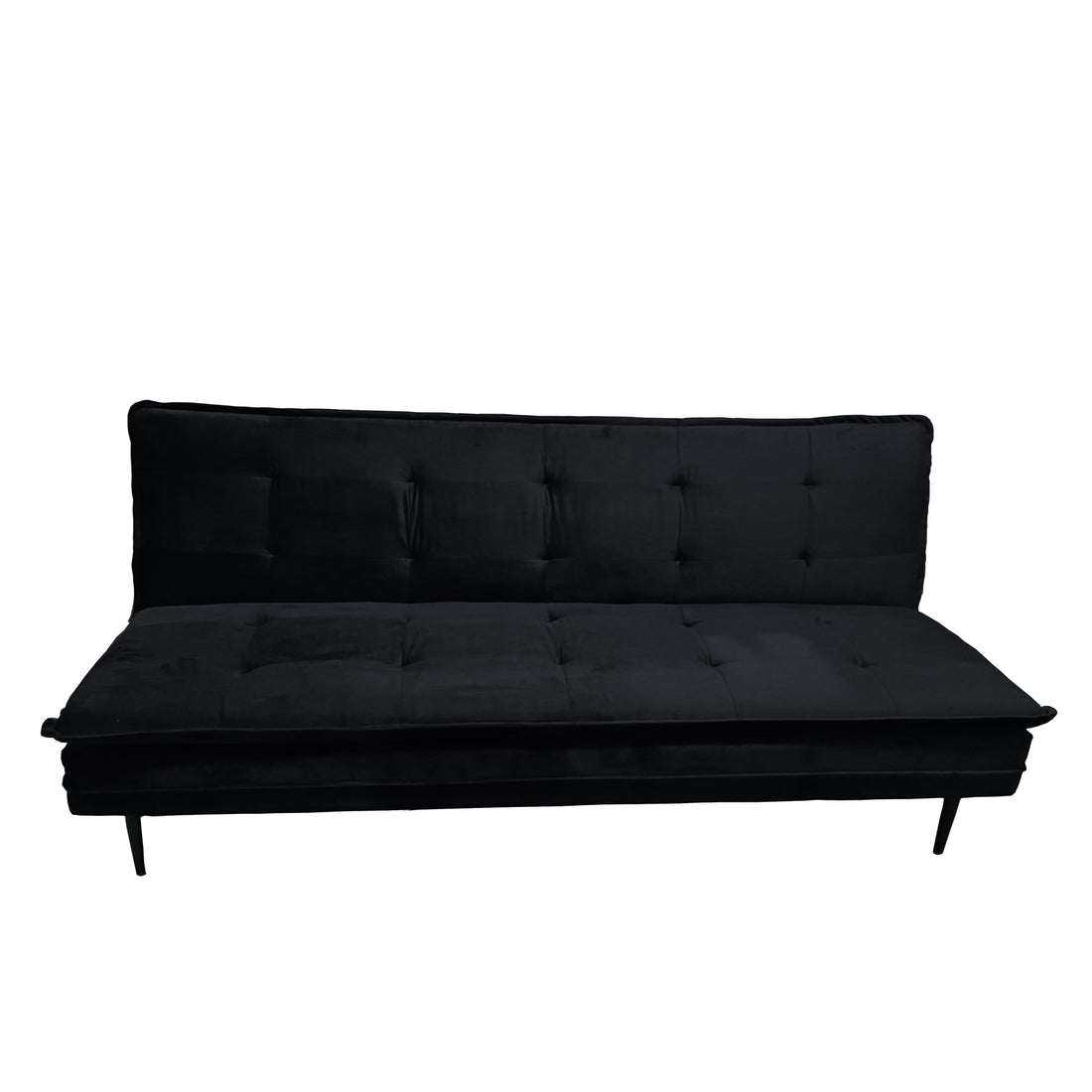 Gyuri 76'' Upholstered Sofa Black Velvet