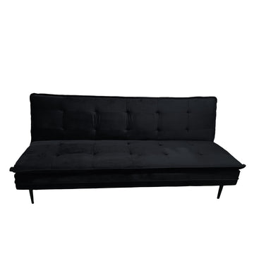 Gyuri 76'' Upholstered Sofa Black Velvet
