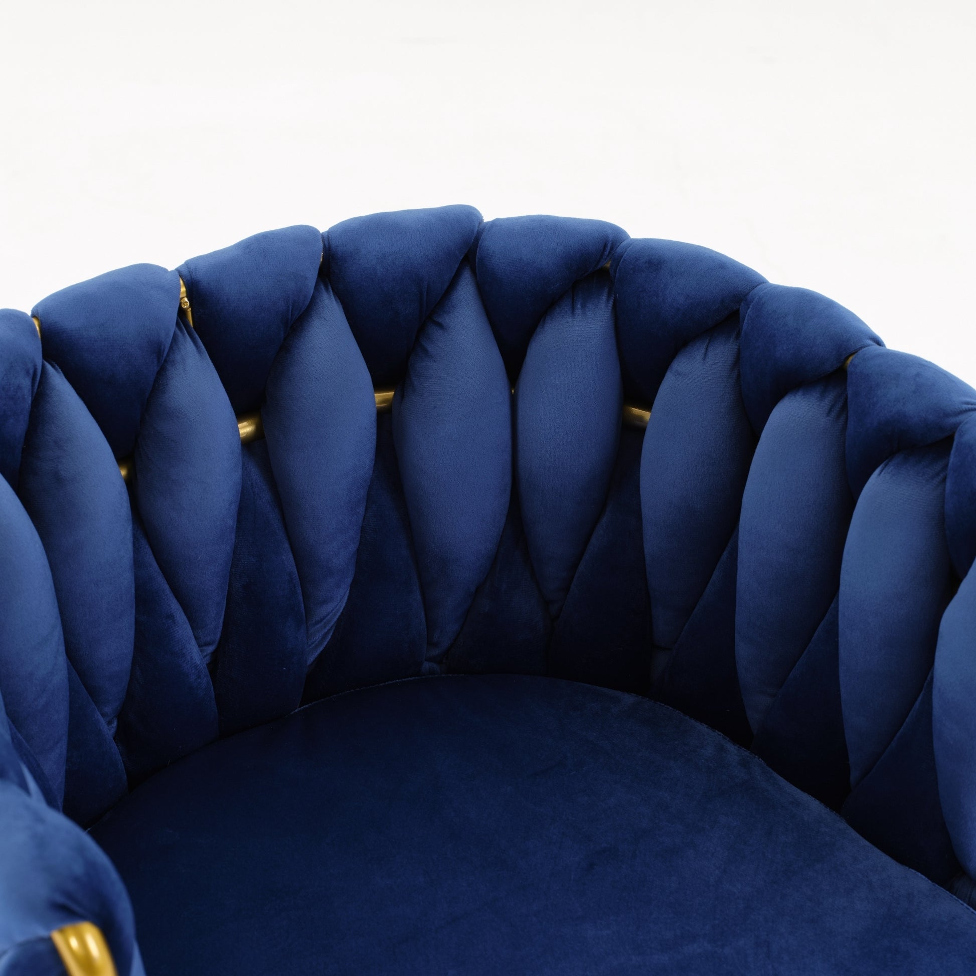 Living Room Chairs,Velvet Makeup Vanity Chair With Back Arm Modern Bedroom Accent Chair Elegant Comfy Single Upholstered Chair With Gold Metal Legs Blue,2 Set Blue Foam Velvet