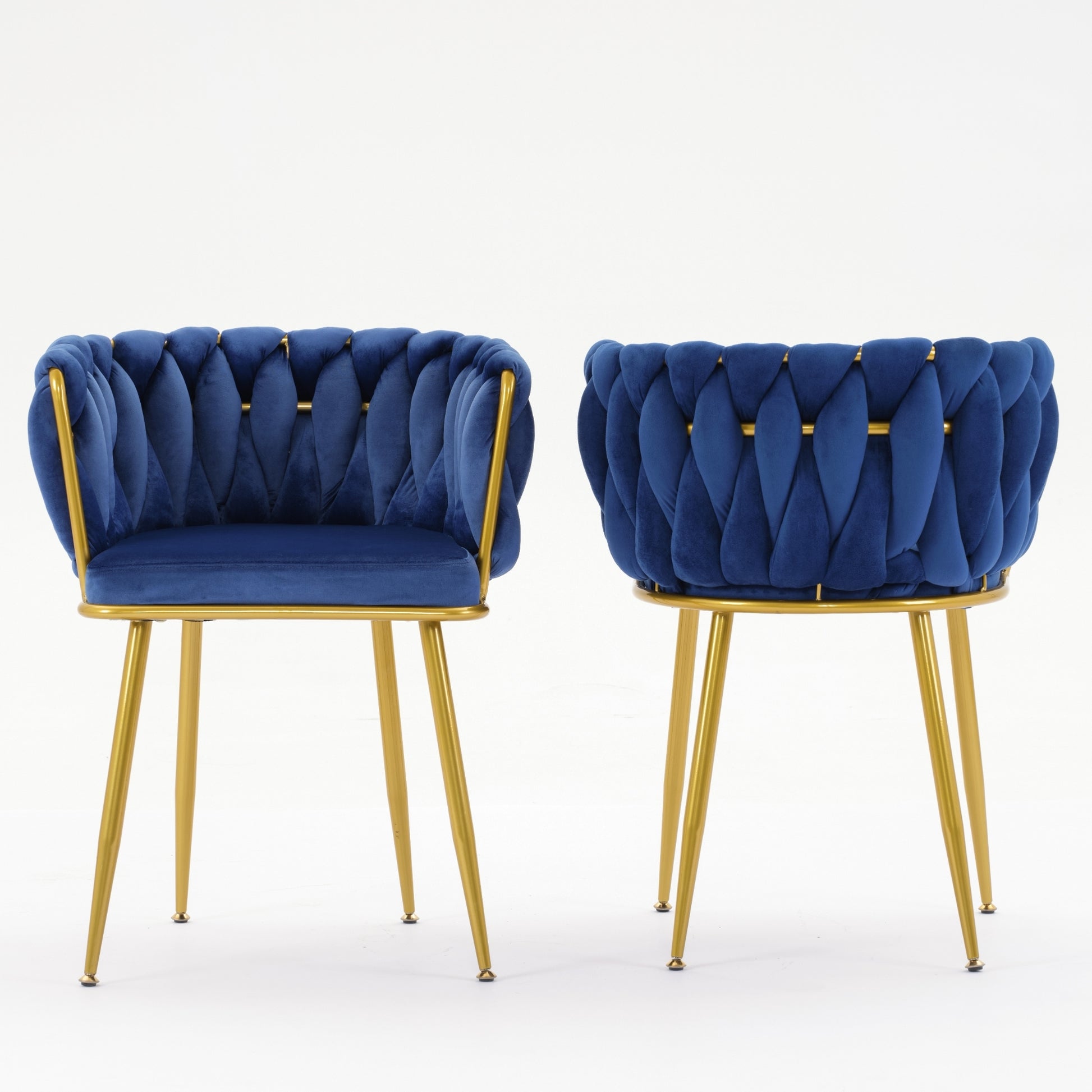 Living Room Chairs,Velvet Makeup Vanity Chair With Back Arm Modern Bedroom Accent Chair Elegant Comfy Single Upholstered Chair With Gold Metal Legs Blue,2 Set Blue Foam Velvet