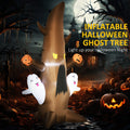 5' Halloween Inflatables Outdoor Decorations Ghost Tree With Pumpkins, Blow Up Led Yard Decor Indoor Outdoor For Garden, Lawn, Party, Holiday Brown Polyester
