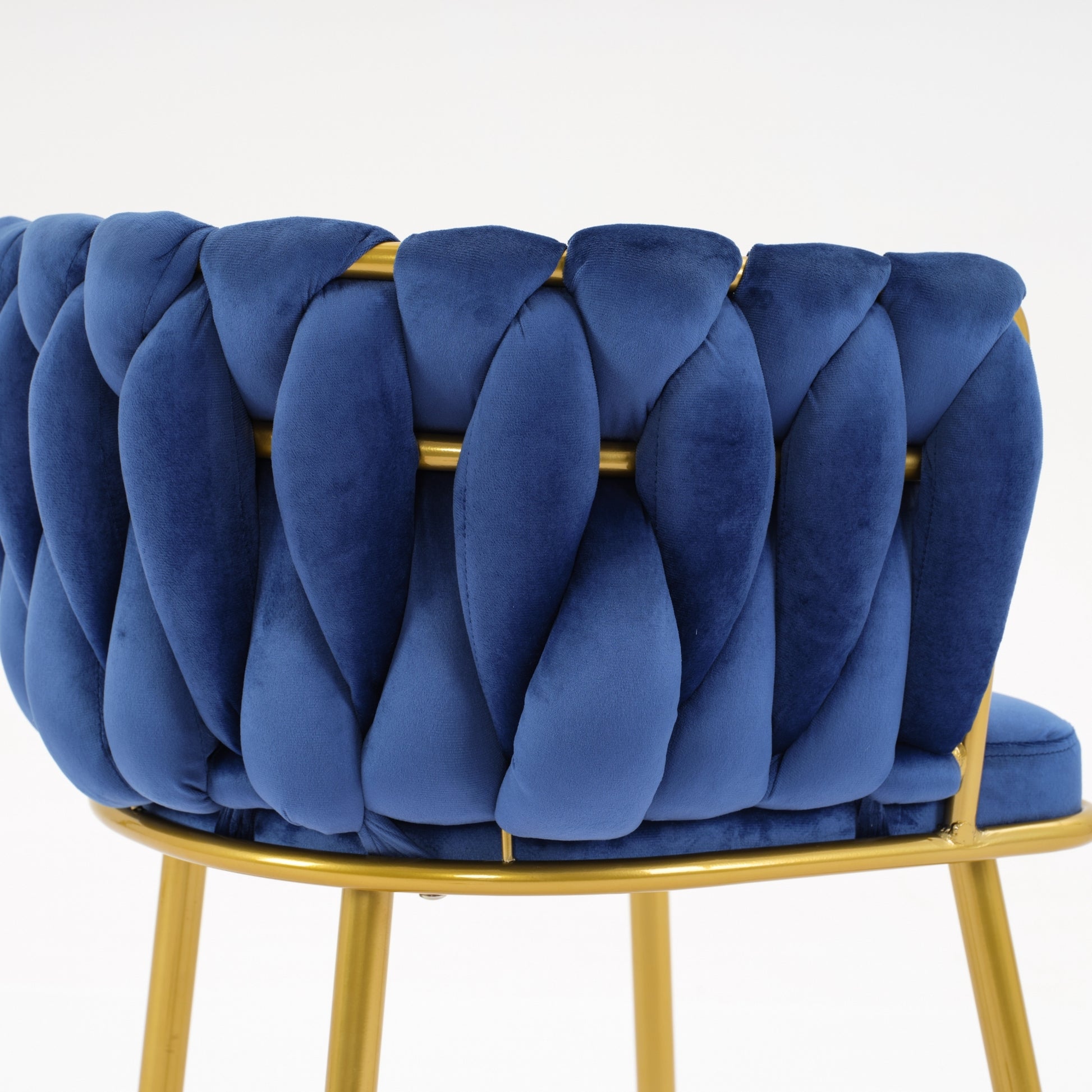 Living Room Chairs,Velvet Makeup Vanity Chair With Back Arm Modern Bedroom Accent Chair Elegant Comfy Single Upholstered Chair With Gold Metal Legs Blue,2 Set Blue Foam Velvet