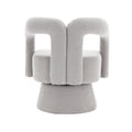 Coolmore 360 Degree Swivel Cuddle Barrel Accent Chairs, Round Armchairs With Wide Upholstered, Fluffy Fabric Chair For Living Room, Bedroom, Office, Waiting Rooms Light Gray Boucle Light Gray Foam Boucle