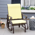 Outdoor Swing Glider Chair, Patio Mesh Rocking Chair With Steel Frame For Backyard, Garden And Porch, Beige Beige Steel