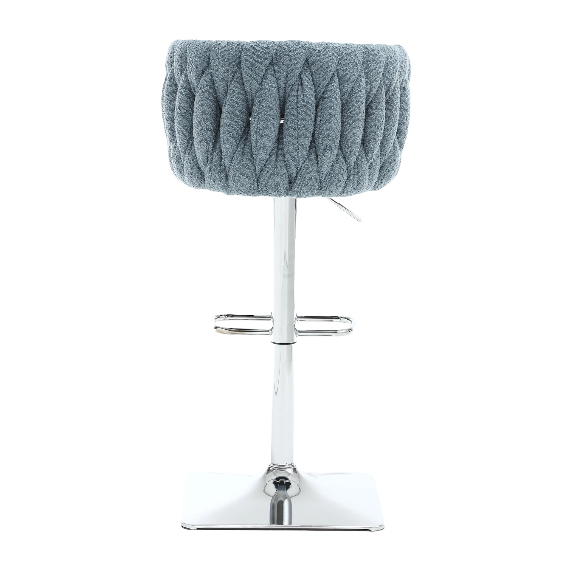 Coolmore Vintage Bar Stools With Back And Footrest Counter Height Dining Chairs 2Pc Set Light Blue Boucle