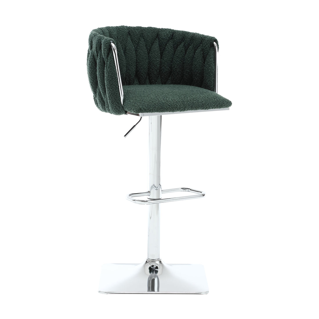 Coolmore Vintage Bar Stools With Back And Footrest Counter Height Dining Chairs 2Pc Set Emerald Boucle