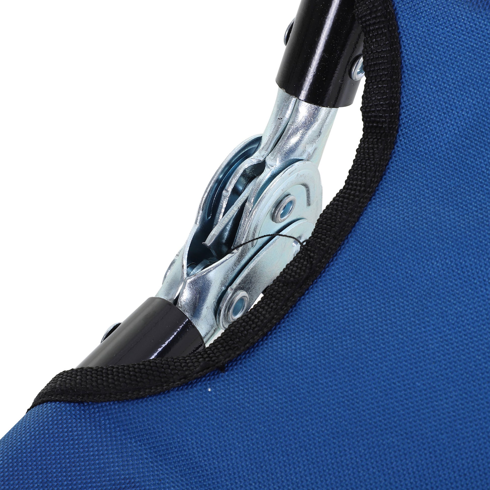 Folding Chaise Lounge Pool Chair, Patio Sun Tanning Chair, Outdoor Lounge Chair With 5 Positions Reclining Back, Oxford Fabric Seat For Beach, Yard, Patio, Blue Blue Steel