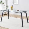 Modern Minimalist Rectangular Glass Dining Table With 0.31