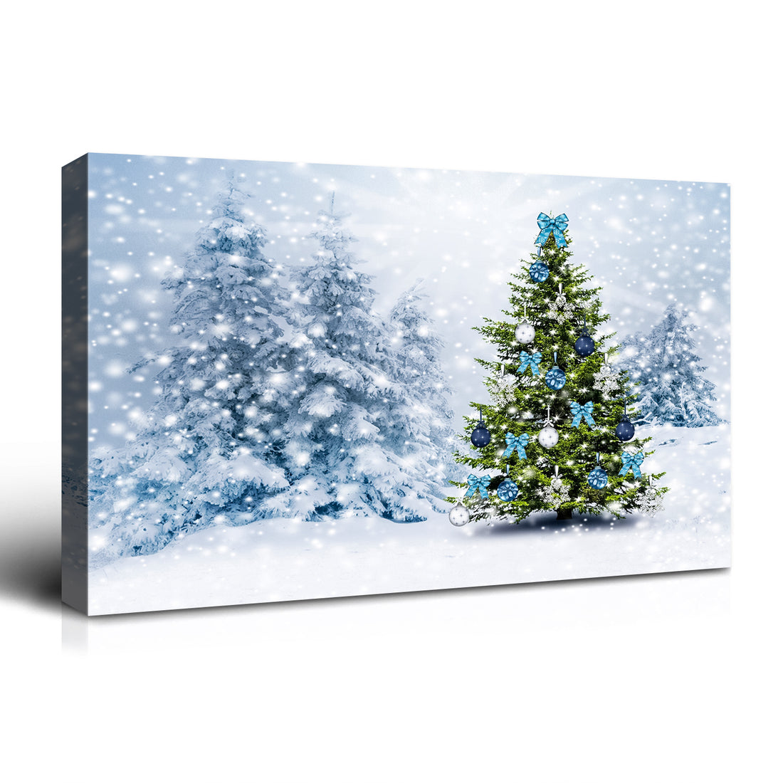 Framed Canvas Wall Art Decor Painting For Chrismas, Chrismas Tree With Cute Snowman Chrismas Gift Painting For Chrismas Gift, Decoration For Chrismas Eve Office Living Room, Bedroom Decor Ready To