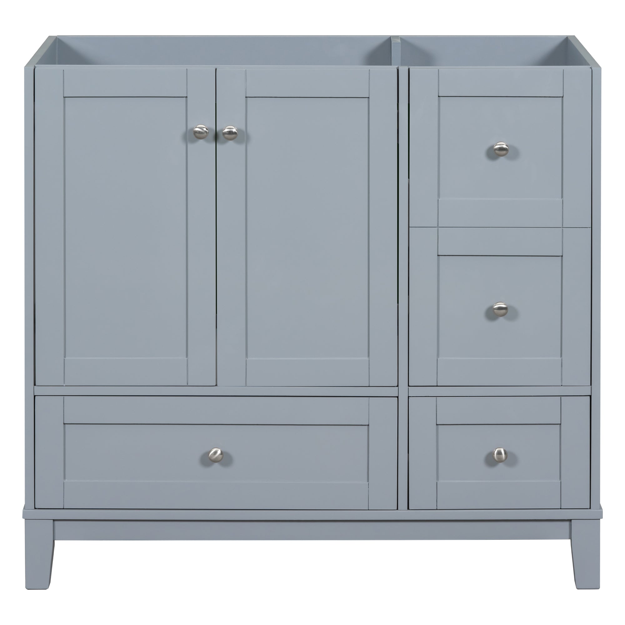 Cabinet Only 36" Bathroom Vanity Grey Blue Sink Not Included Grey Blue Solid Wood Mdf
