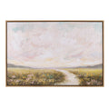 Hand Embellished Framed Canvas Abstract Landscape Wall Art Green Multi Wood