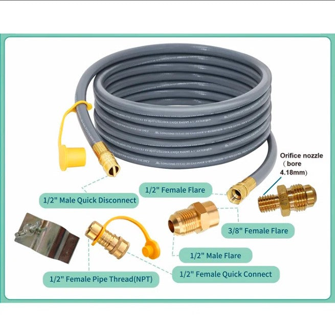 Fire Pit Natural Gas Conversion Kit Gray Modern Abs Rubber Steel Q235 Abs Rubber Steel Q235