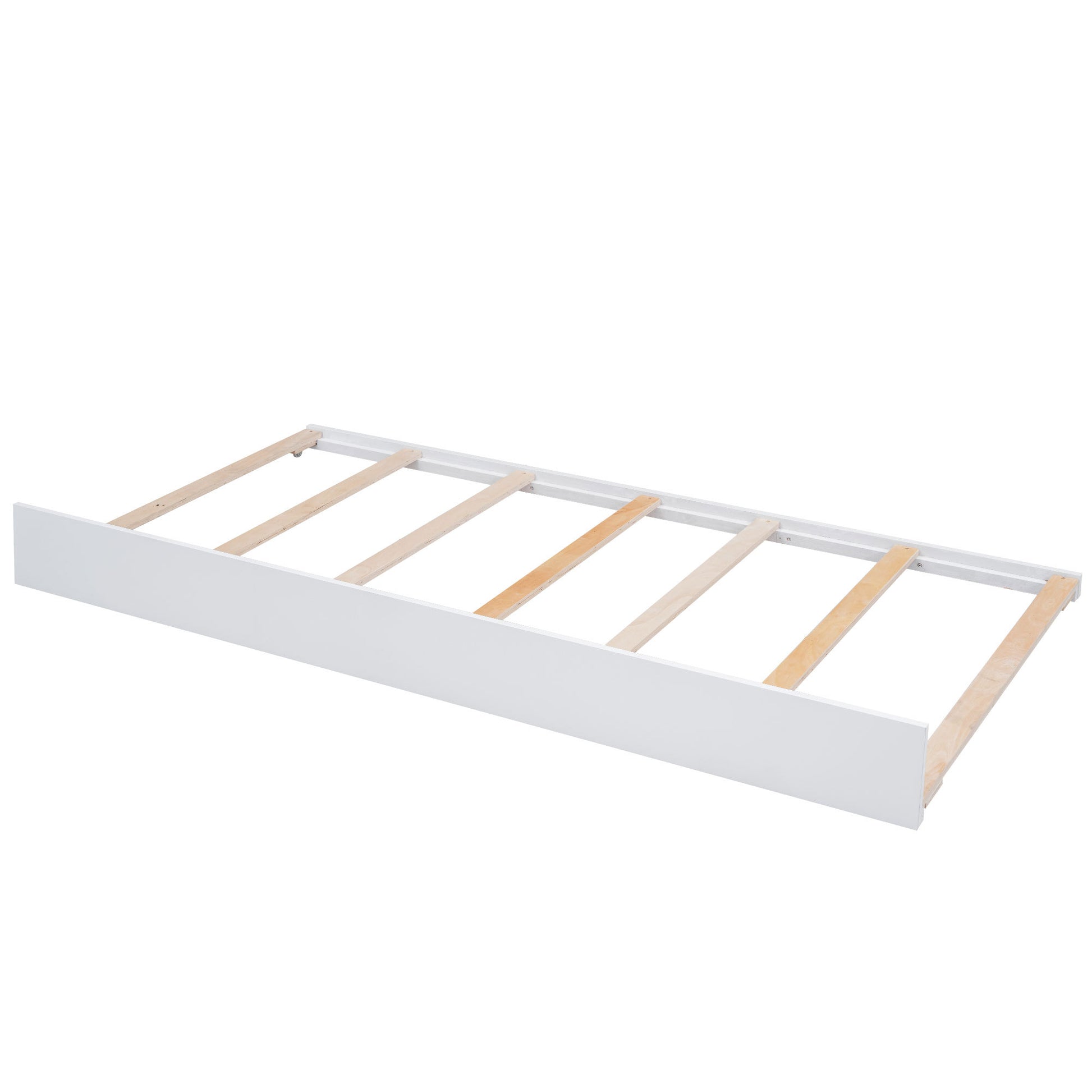 Queen Size Wood Storage Platform Bed With Led, 2 Drawers And 1 Twin Size Trundle, White Box Spring Not Required Queen White Wood Bedroom Bed Frame Solid Wood Mdf