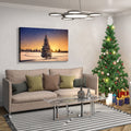Framed Canvas Wall Art Decor Painting For Chrismas, Chrismas Tree In Dawn Chrismas Gift Painting For Chrismas Gift, Decoration For Chrismas Eve Office Living Room, Bedroom Decor Ready To Han