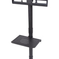 Mobile Tv Stand On Wheels, Height Adjustable Tilt Rolling Tv Stand With Media Shelf For 23 60 Inch Led, Lcd, Oled Flat&Curved Tvs, Holds Up To 55Lbs, Max Vesa 400X400Mm Black Stainless Steel