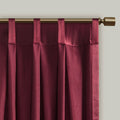 Pleat Curtain Panel With Tieback Only 1 Pc Panel Burgundy Polyester