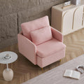 Modern Accent Chair, Sherpa Upholstered Cozy Comfy Armchair, Furry Reading Chair With Slim Armrest, Fuzzy Single Club Sofa Chairs For Living Room Bedroom Waiting Room Office Ivory Pink Foam Solid Wood