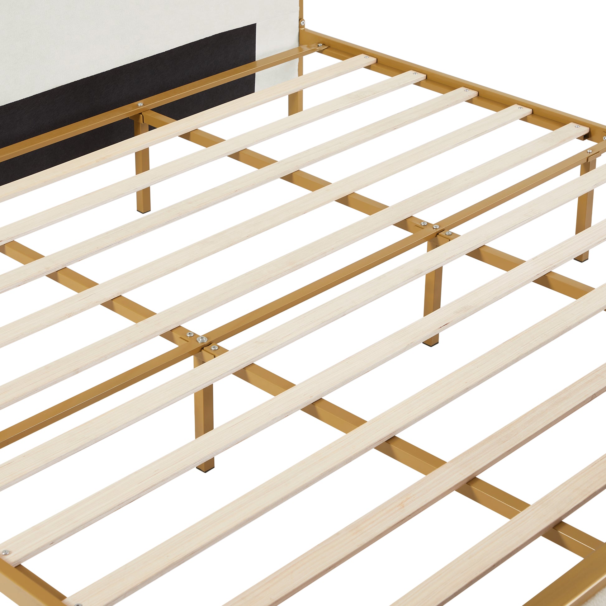 King Size Bed Frame,Upholstered Platform Bed & High Headboard With Wood Slat Support,No Box Spring Needed,Easy Assembly, Velvet White Box Spring Not Required King White Metal Bedroom Bed Frame Velvet Metal