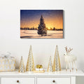 Framed Canvas Wall Art Decor Painting For Chrismas, Chrismas Tree In Dawn Chrismas Gift Painting For Chrismas Gift, Decoration For Chrismas Eve Office Living Room, Bedroom Decor Ready To Han