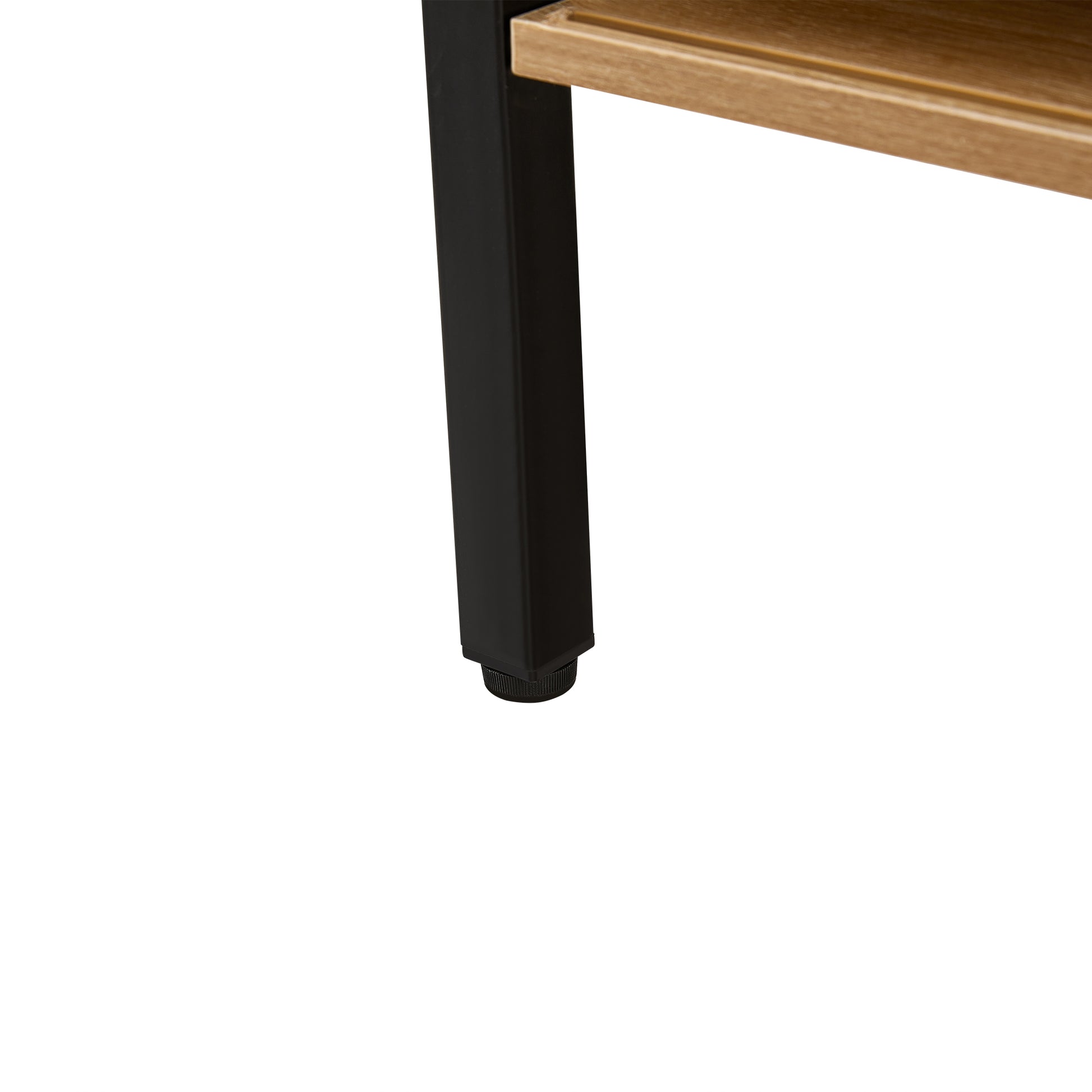 40.16" Rattan Coffee Table, Sliding Door For Storage, Metal Legs, Modern Table For Living Roomnatural Natural Mdf Metal