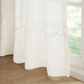 Embroidery Curtain Panel Only 1 Pc Panel White Polyester