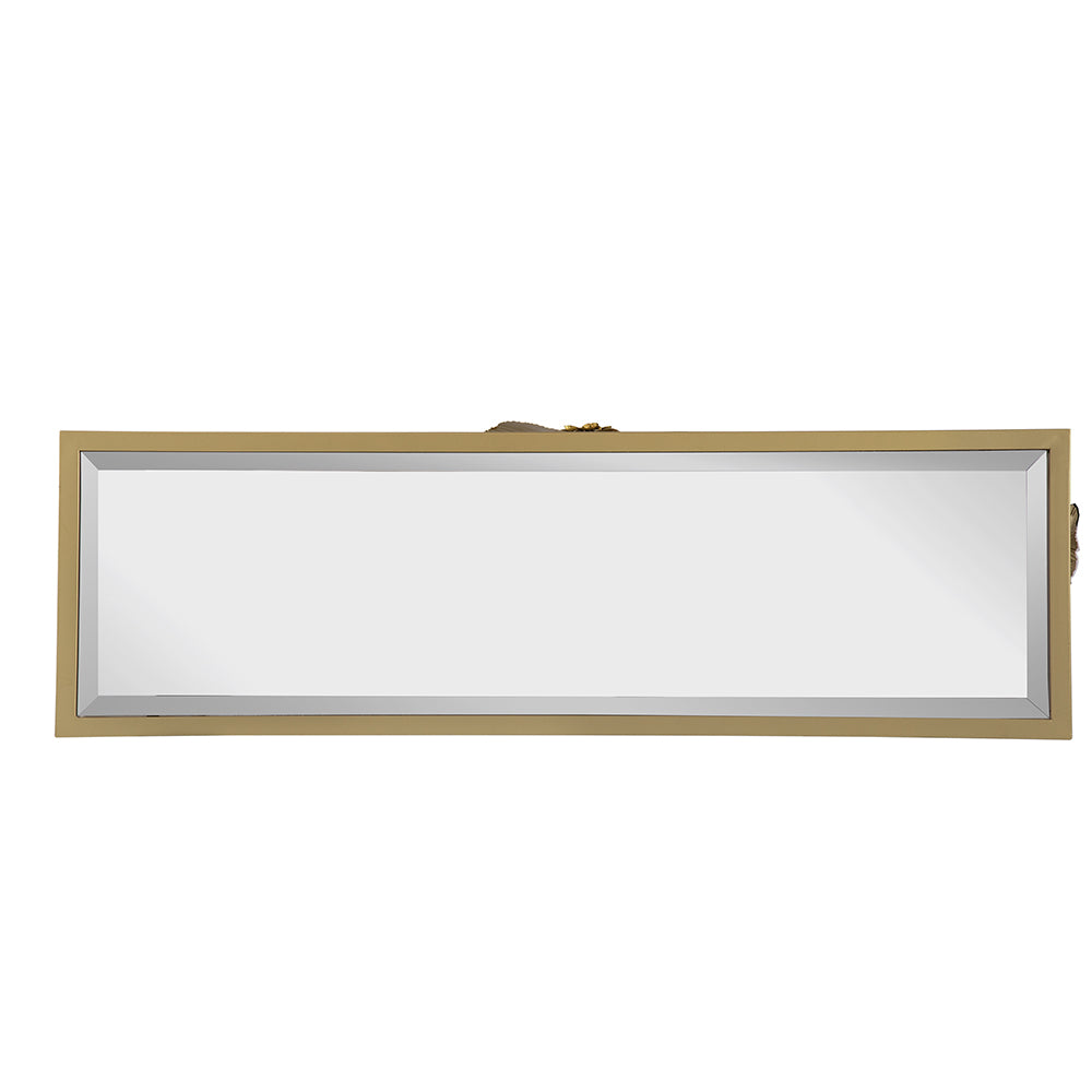 39.5" X 12" X 30.5" Gold Console Table With Mirrored Glass Top, Modern Entryway Table For Living Room Foyer Entryway Gold Iron