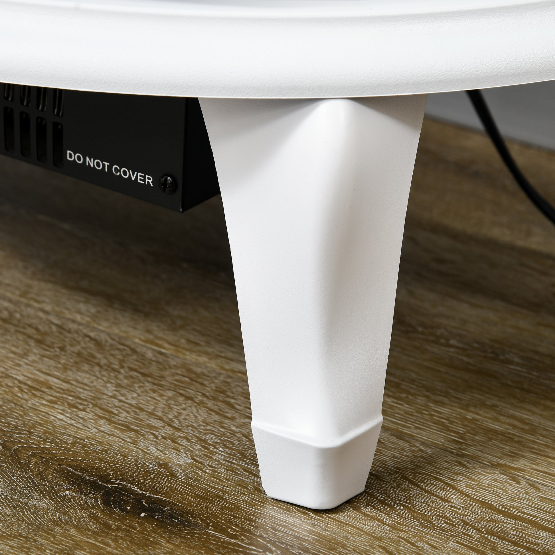 22" Electric Fireplace Stove, Freestanding Electric Fire Place Heater With Realistic Led Flame, Adjustable Temperature, 1500W, White White Polypropylene