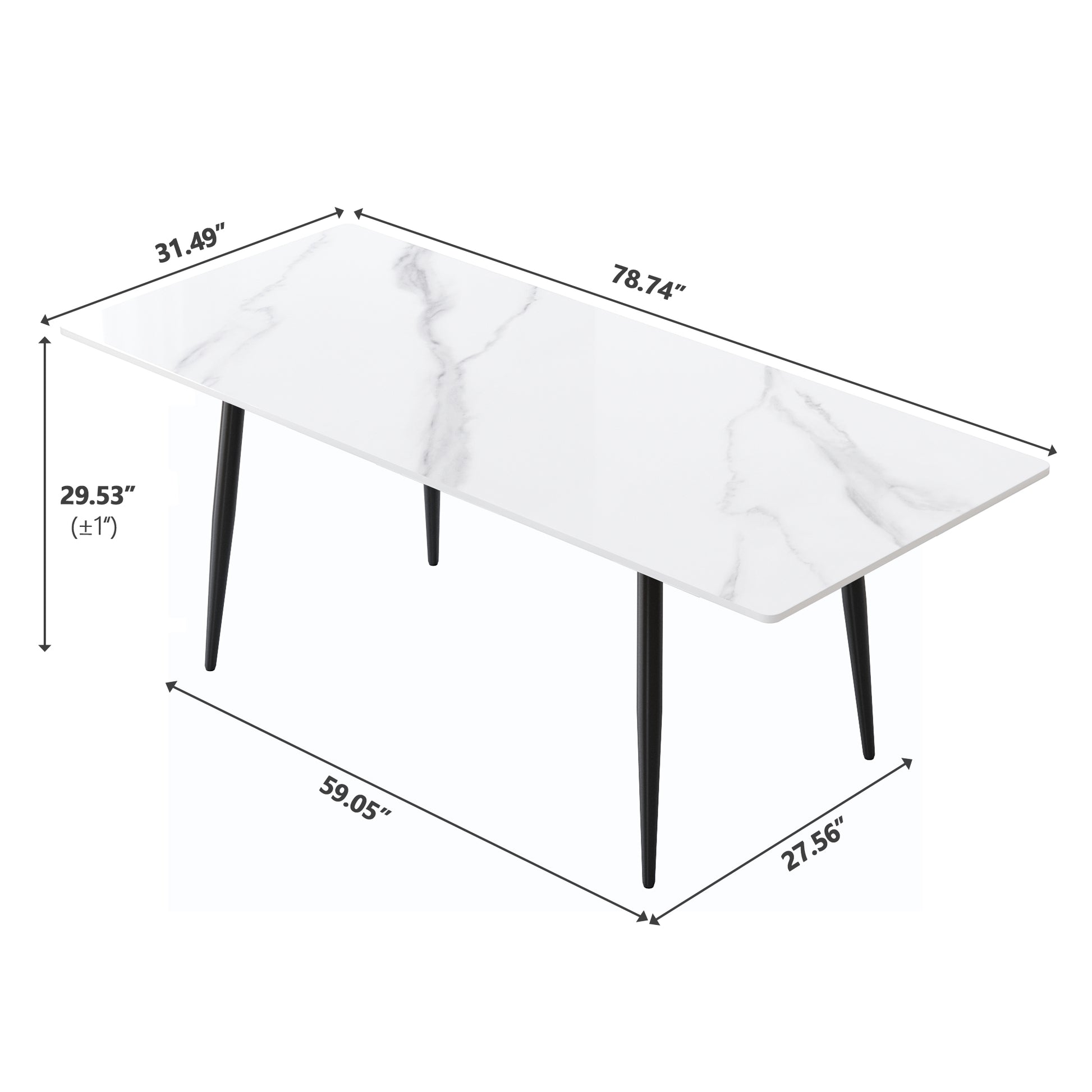 1.6 M Dining Table Panel Only The Turntable White Marble