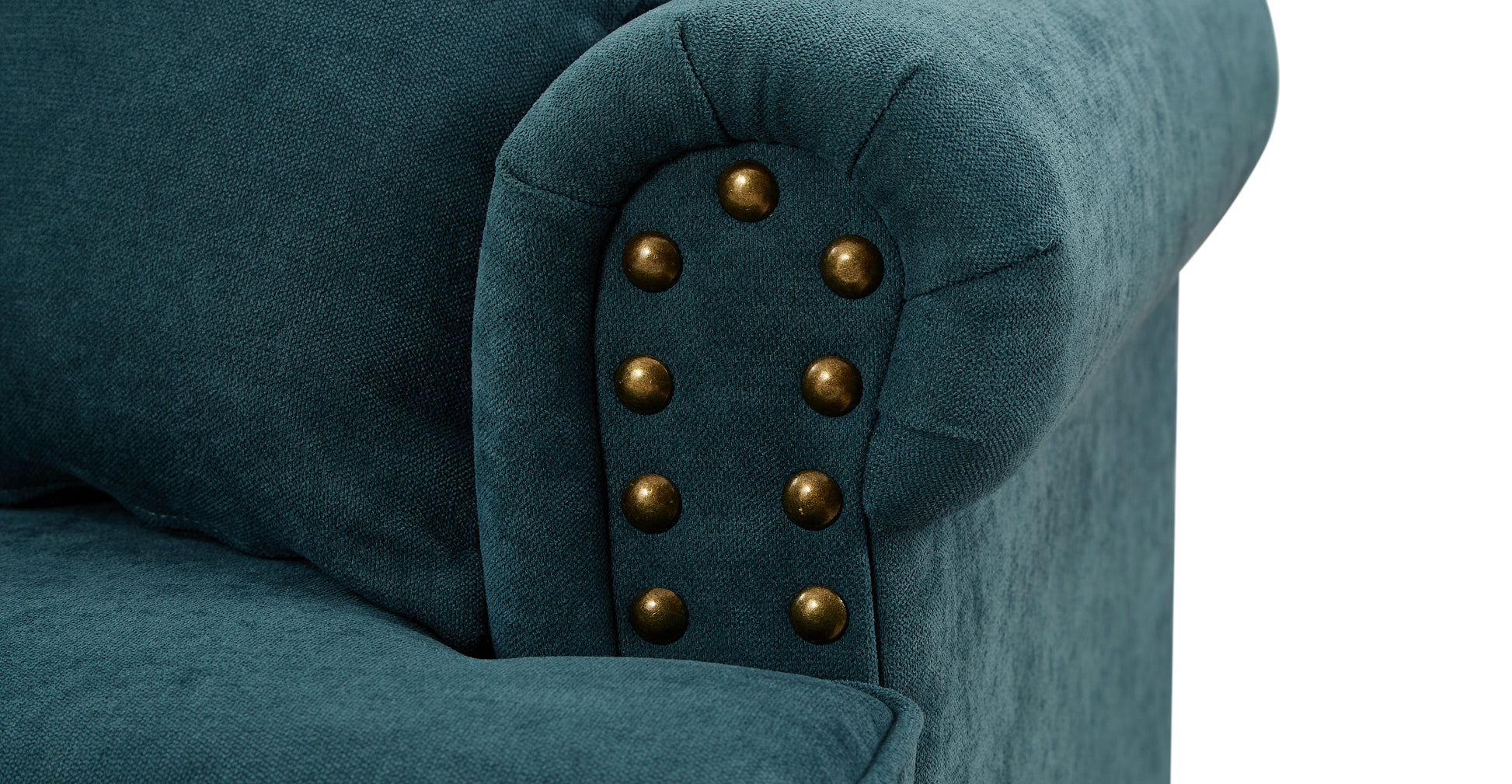 Modern Sofa For Living Room,38"Green Chenille Sofa Couch, Sectional Beautiful Seat Sofa Couch With Brown Legs, Upholstered Sofa For Apartment Bedroom Home Office Lake Green Brown Polyester Wood Primary Living Space Soft American Design Rolled Arms