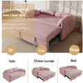 54 Inch Velvet Pink Sofa Sofa Bed Multi Purpose Living Room Retractable Bed Pink Velvet