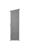 Outdoor Storage Cabinet And Metal Top,Garden Storage Shed,Outdoor 68 Inches Wood Tall Shed For Yard And Patio Gray Solid Wood