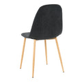 Deep Grey Modern Fabric Chairs With Wood Transfer Metal Leg Set Of 4 Dark Gray Metal