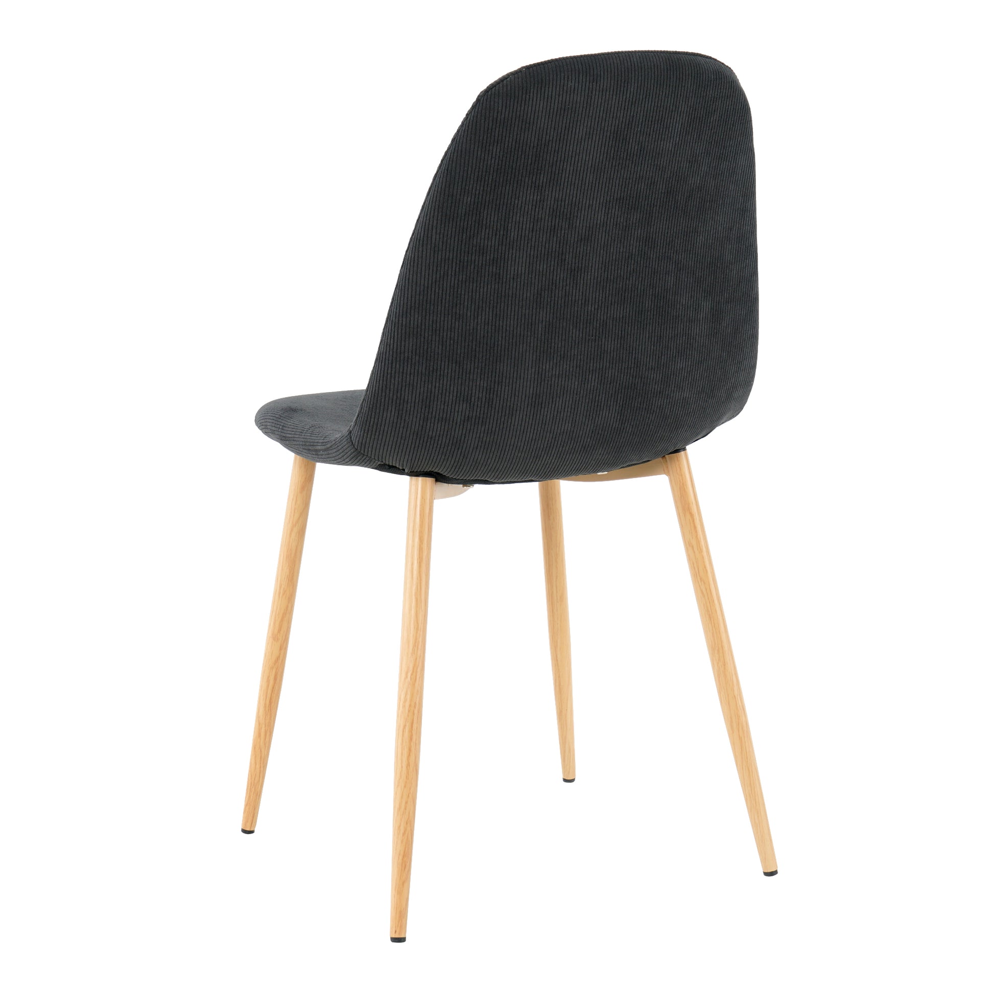 Deep Grey Modern Fabric Chairs With Wood Transfer Metal Leg Set Of 4 Dark Gray Metal